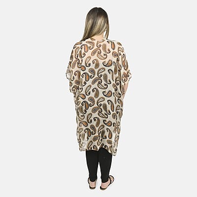 Turquoise Leopard 100% Viscose Kimono – One Size Fits Most