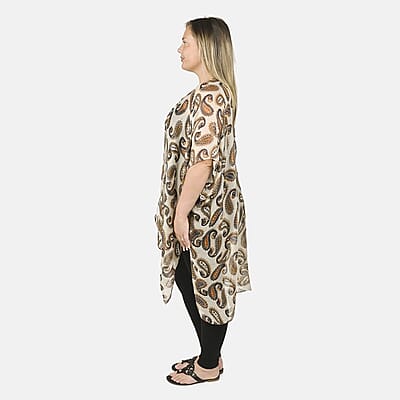 Turquoise Leopard 100% Viscose Kimono – One Size Fits Most