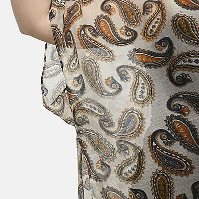 Turquoise Leopard 100% Viscose Kimono – One Size Fits Most
