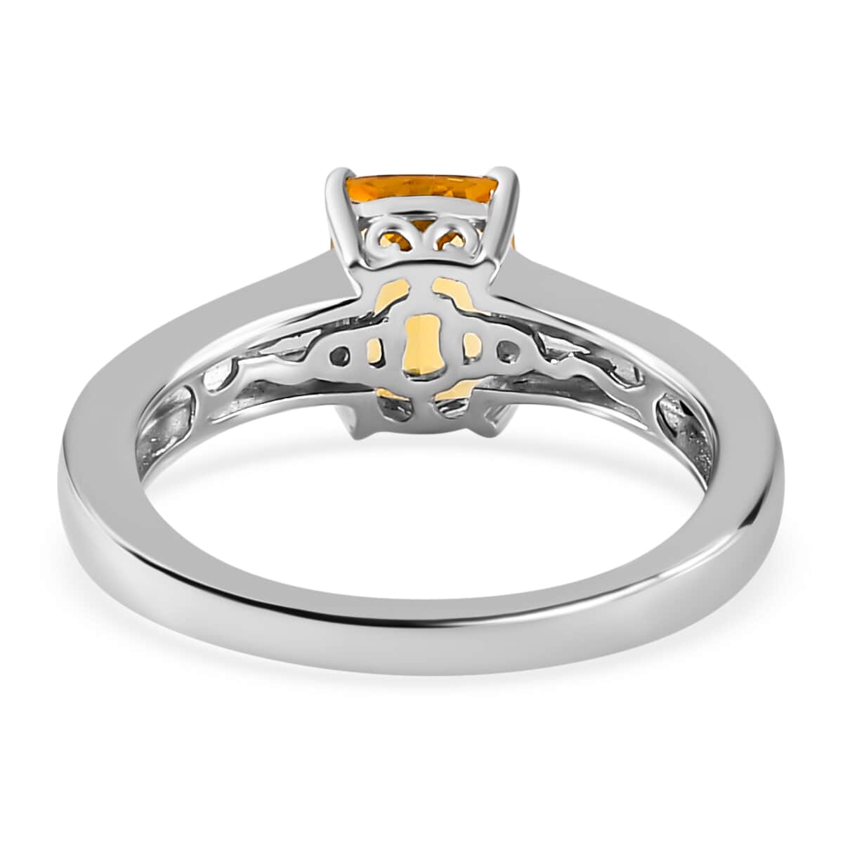 Brazilian Heliodor and White Zircon Ring in Platinum Over Sterling Silver (Size 10.0) 1.70 ctw image number 4