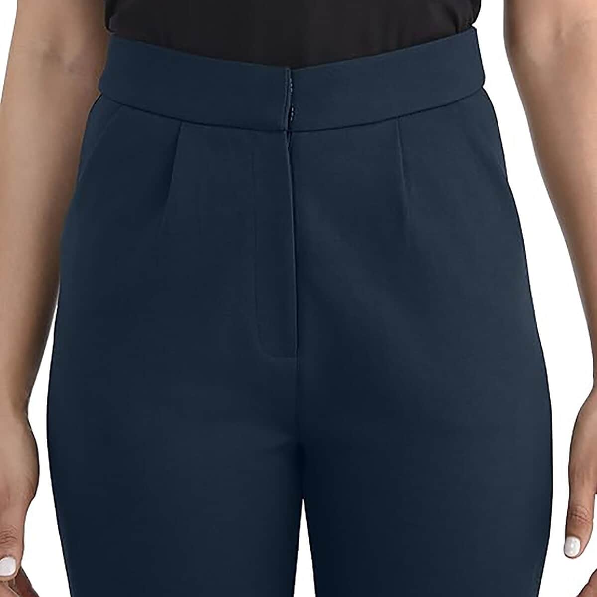 Navy High Waisted Pants - S image number 3