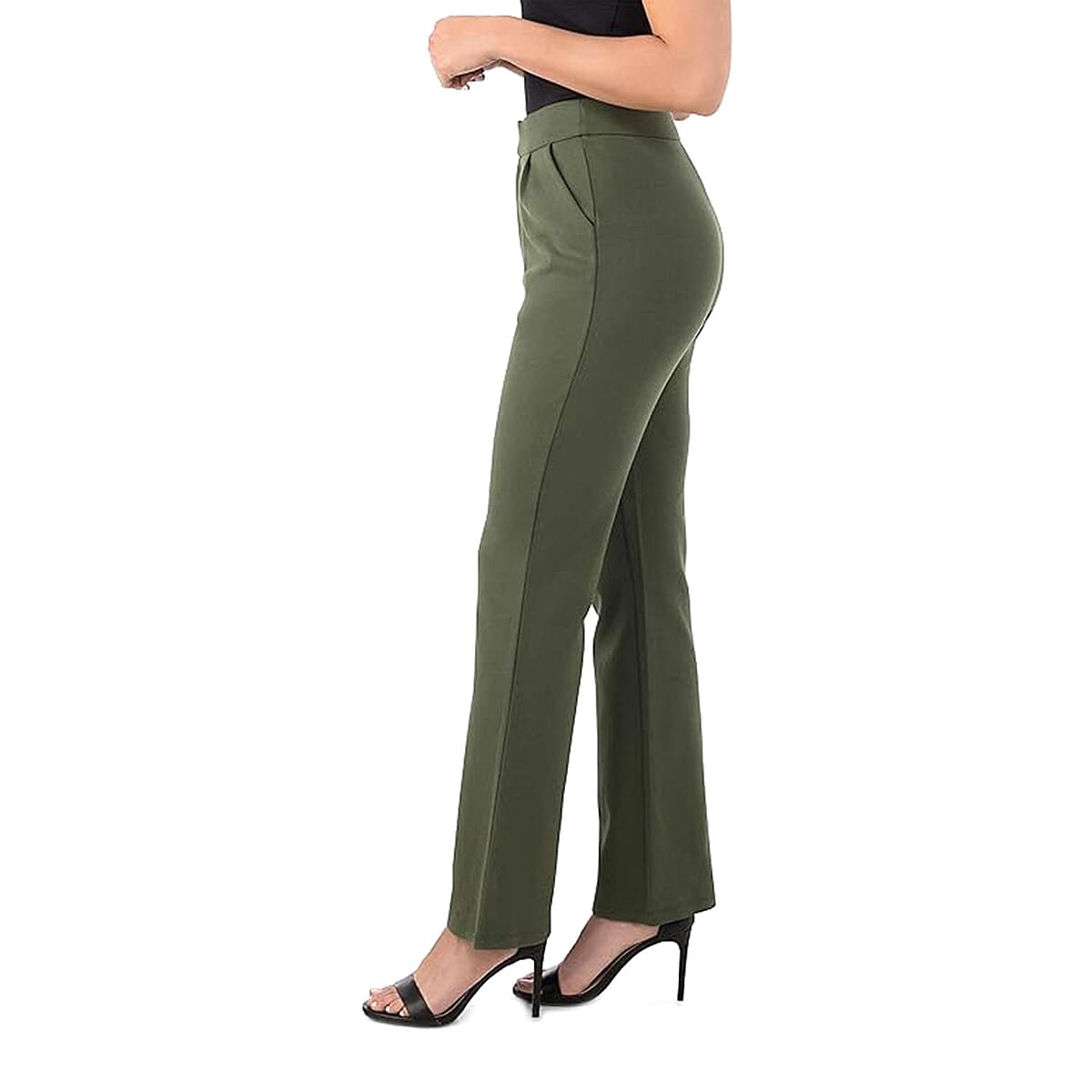 Olive Green High Waisted Pants - XXL image number 2