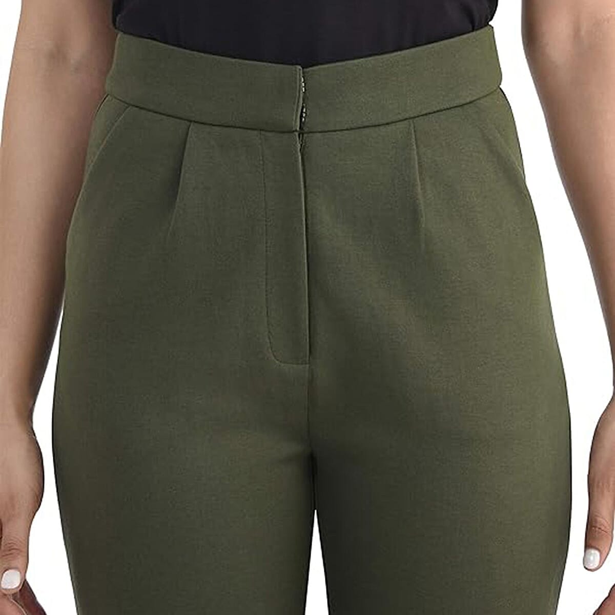 Olive Green High Waisted Pants - XXL image number 3