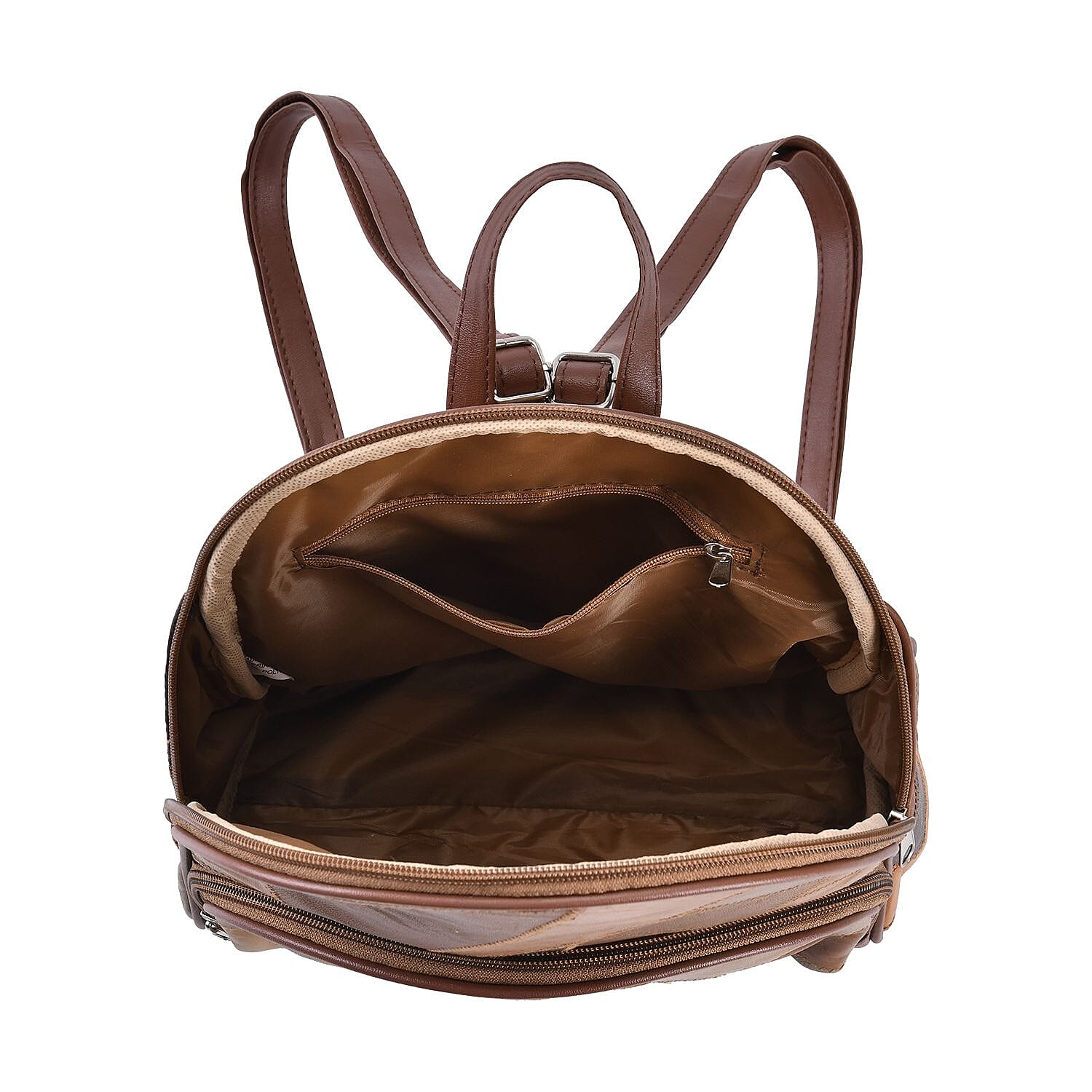 Multi Color Patchwork Sheep Leather Bucket Bag with Shoulder Girdle