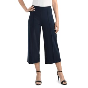 Navy Wide Leg Cropped Pants - L