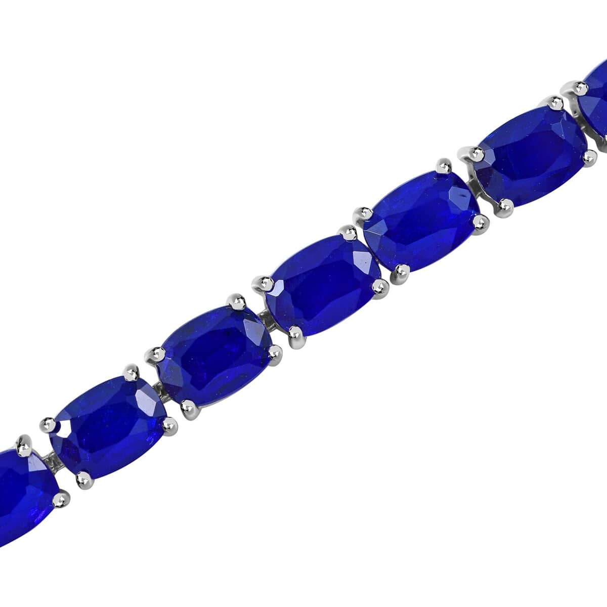 Tanzanian Blue Spinel (DF) Tennis Bracelet in Platinum Over Sterling Silver (6.50 In) 23.10 ctw image number 1