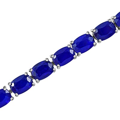 Tanzanian Blue Spinel (DF) Tennis Bracelet in Platinum Over Sterling Silver (6.50 In) 23.10 ctw