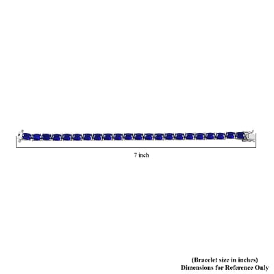 Tanzanian Blue Spinel (DF) Tennis Bracelet in Platinum Over Sterling Silver (6.50 In) 23.10 ctw