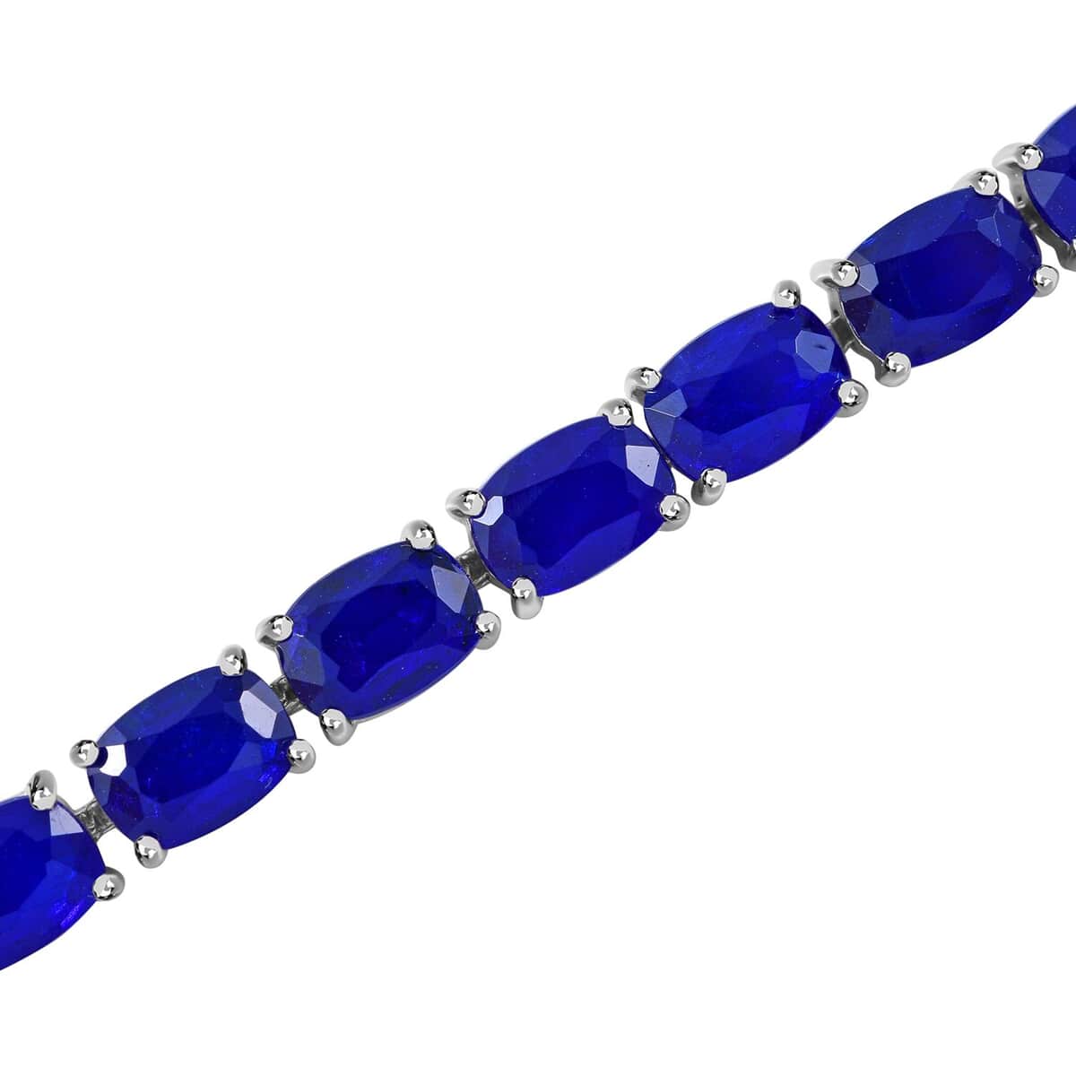 Tanzanian Blue Spinel (DF) Tennis Bracelet in Platinum Over Sterling Silver (7.25 In) 25.20 ctw image number 1