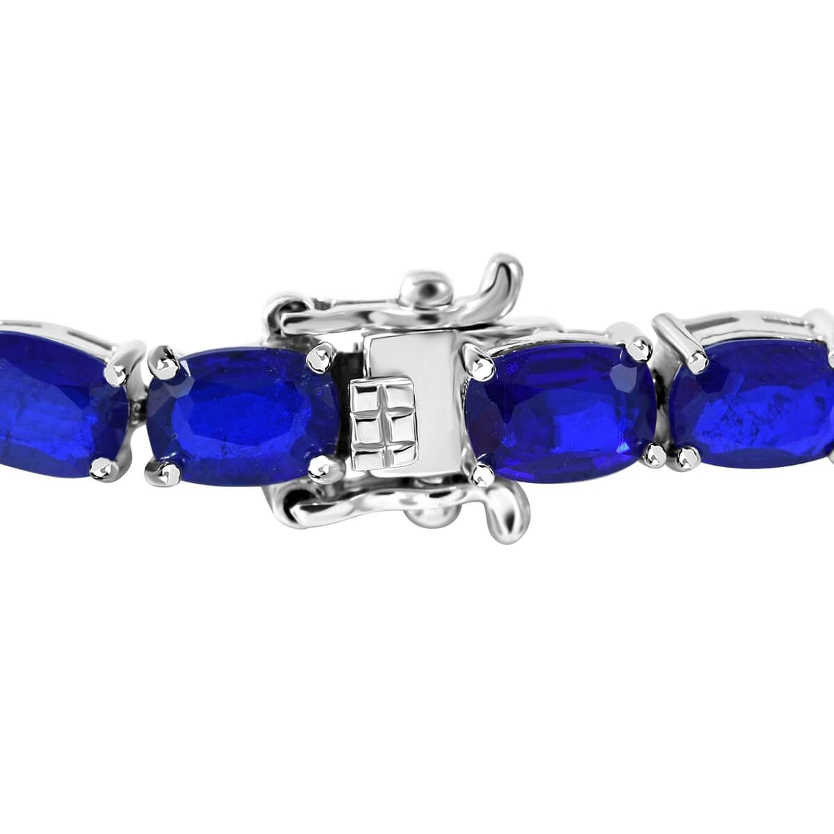 Tanzanian Blue Spinel (DF) Tennis Bracelet in Platinum Over Sterling Silver (7.25 In) 25.20 ctw image number 2