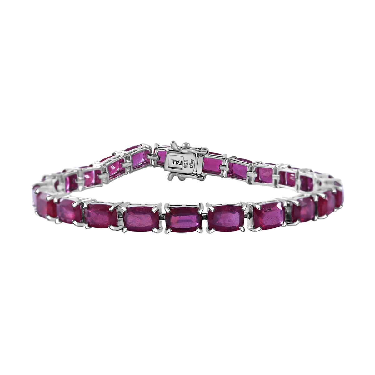 Niassa Ruby (FF) Tennis Bracelet in Platinum Over Sterling Silver (6.50 In) 30.80 ctw image number 0