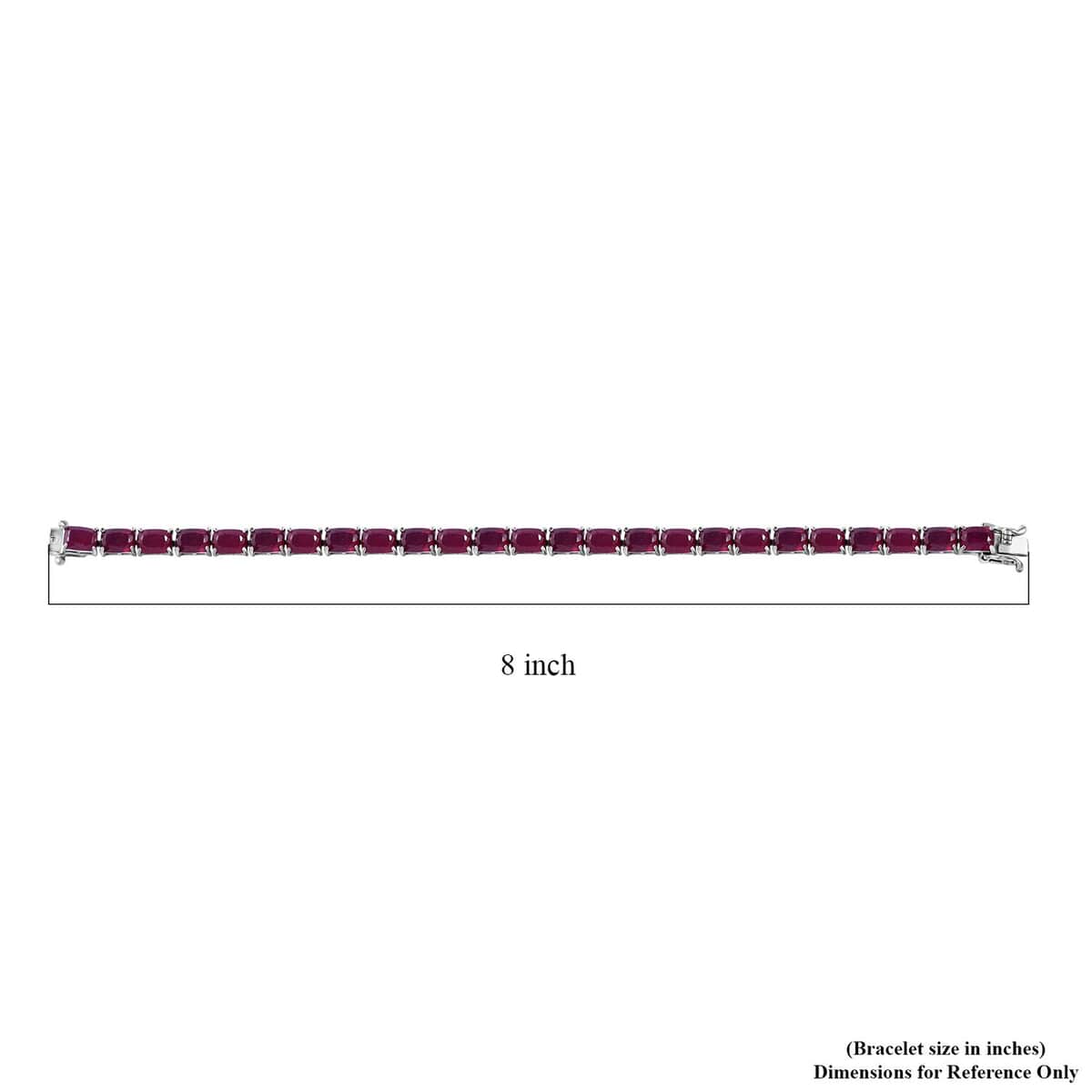 Niassa Ruby (FF) Tennis Bracelet in Platinum Over Sterling Silver (7.25 In) 33.60 ctw image number 3