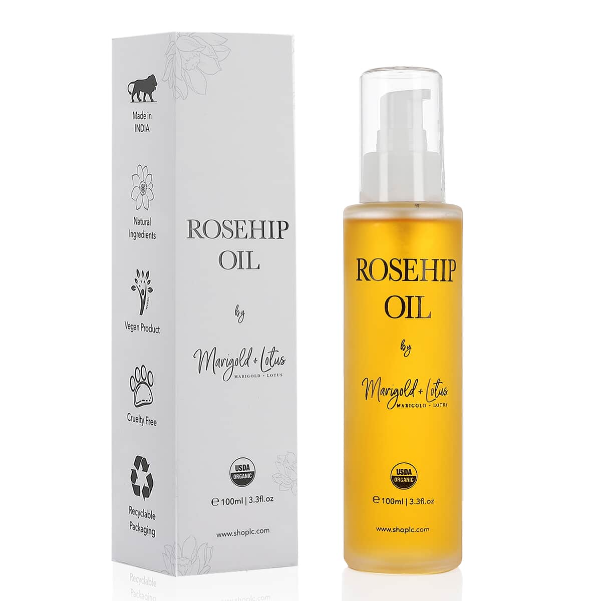 Marigold & Lotus Rosehip Oil 3.3oz image number 0