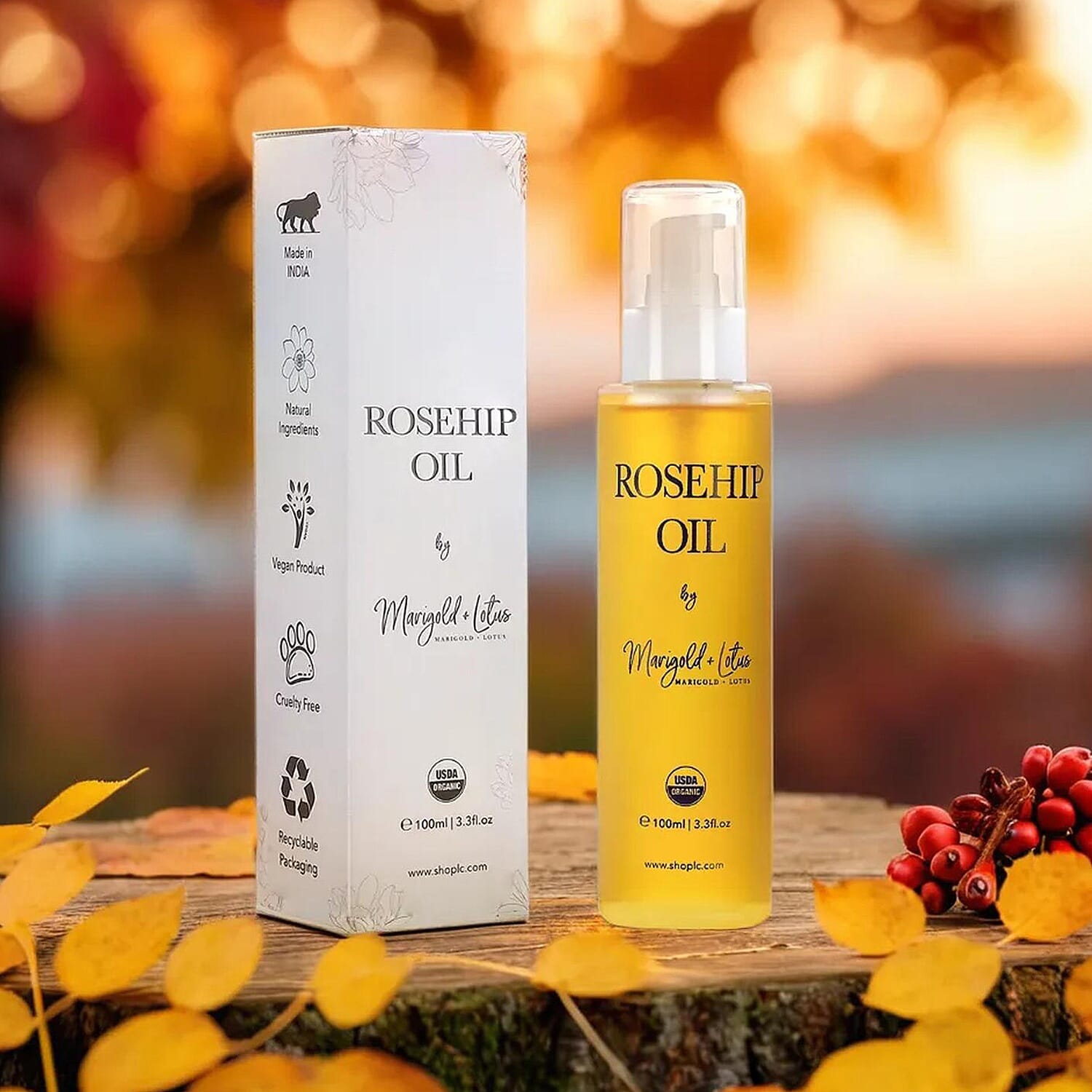 Marigold & Lotus Rosehip Oil 3.3oz