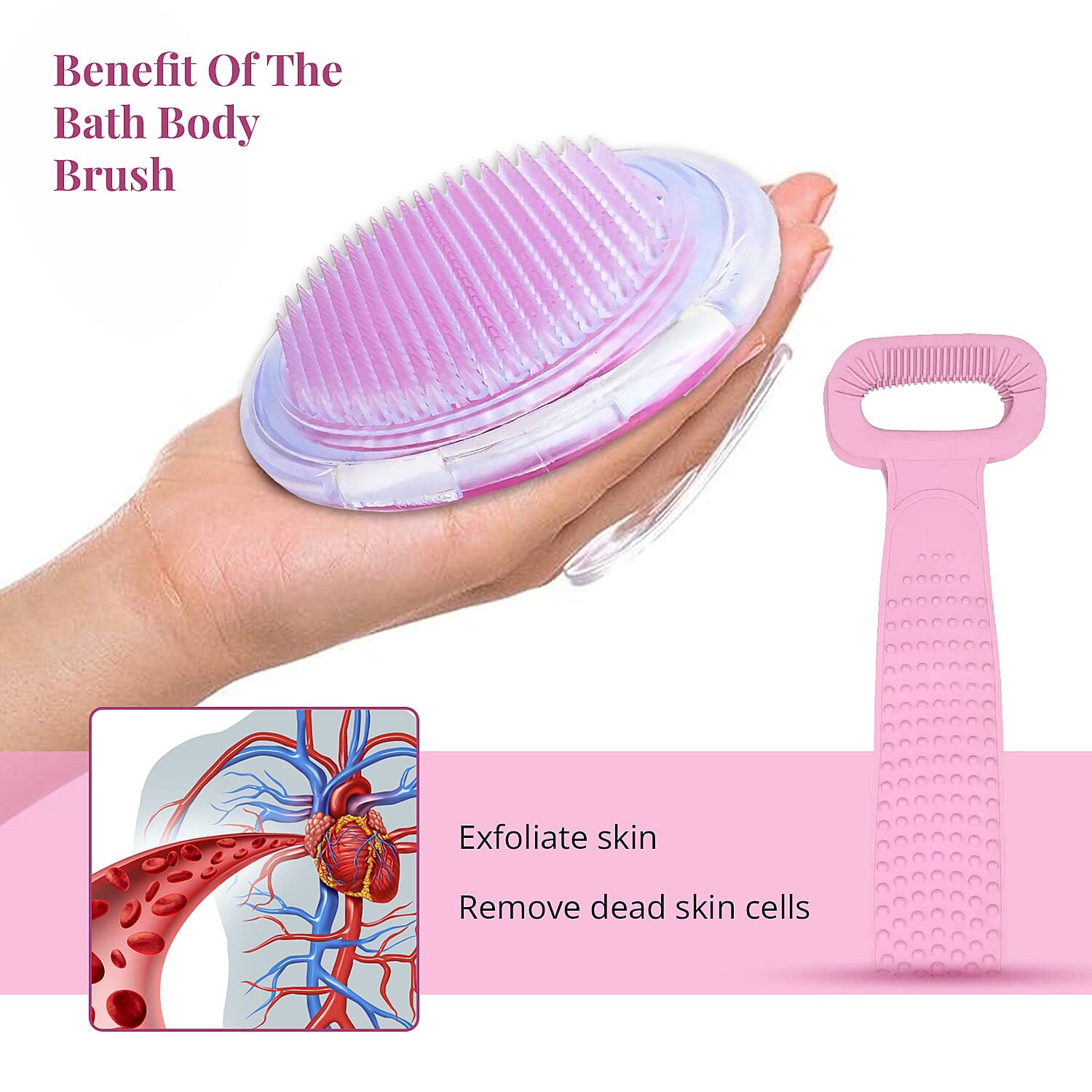 Plum Skin Brush and Silicone Back Brush