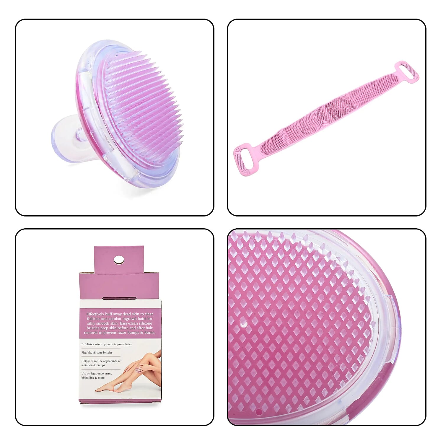 Plum Skin Brush and Silicone Back Brush