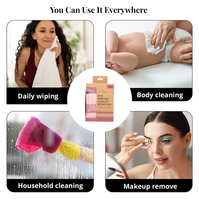 Pink Reusable Facial Towels