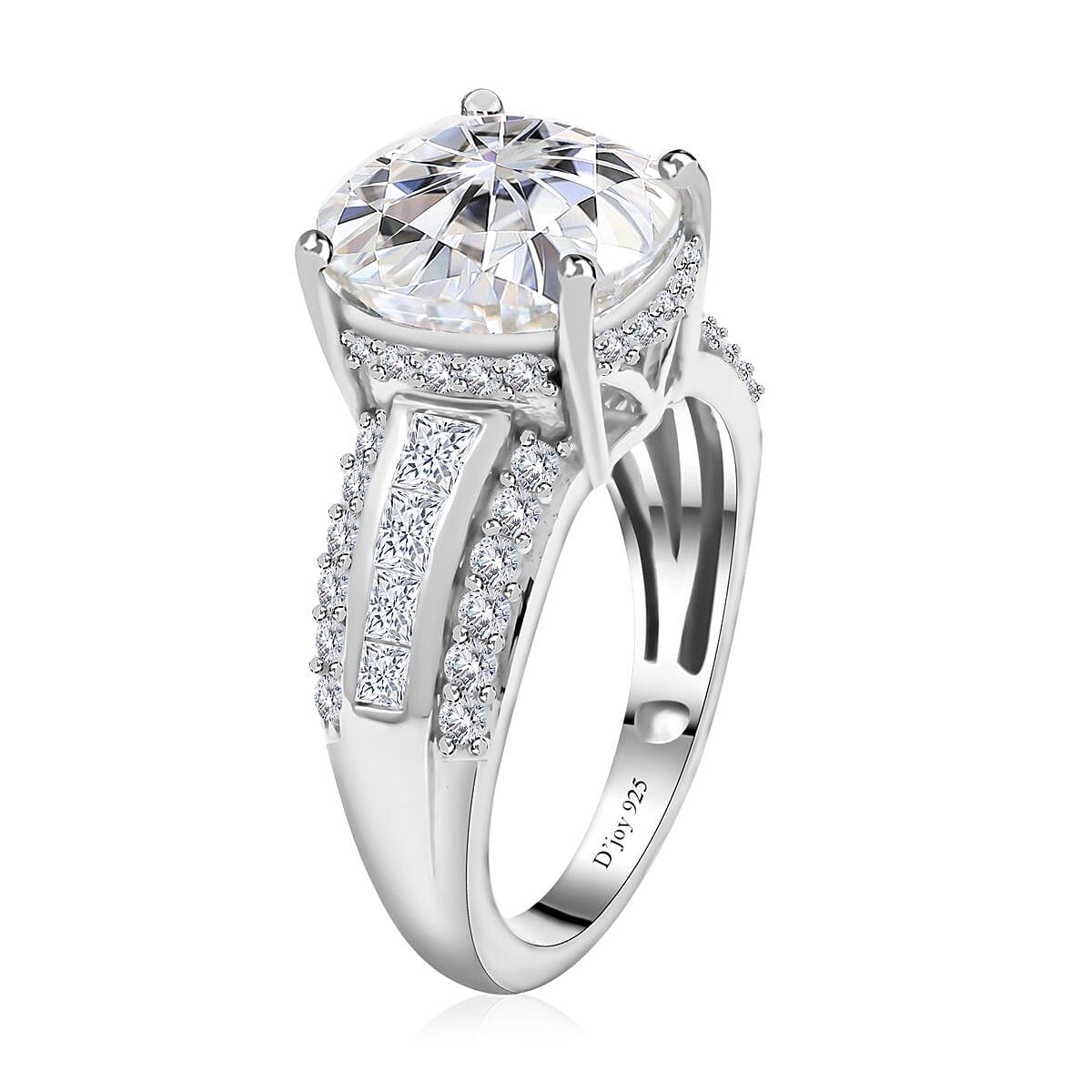 Moissanite Ring in Platinum Over Sterling Silver (Size 6.0) 6.00 ctw image number 3