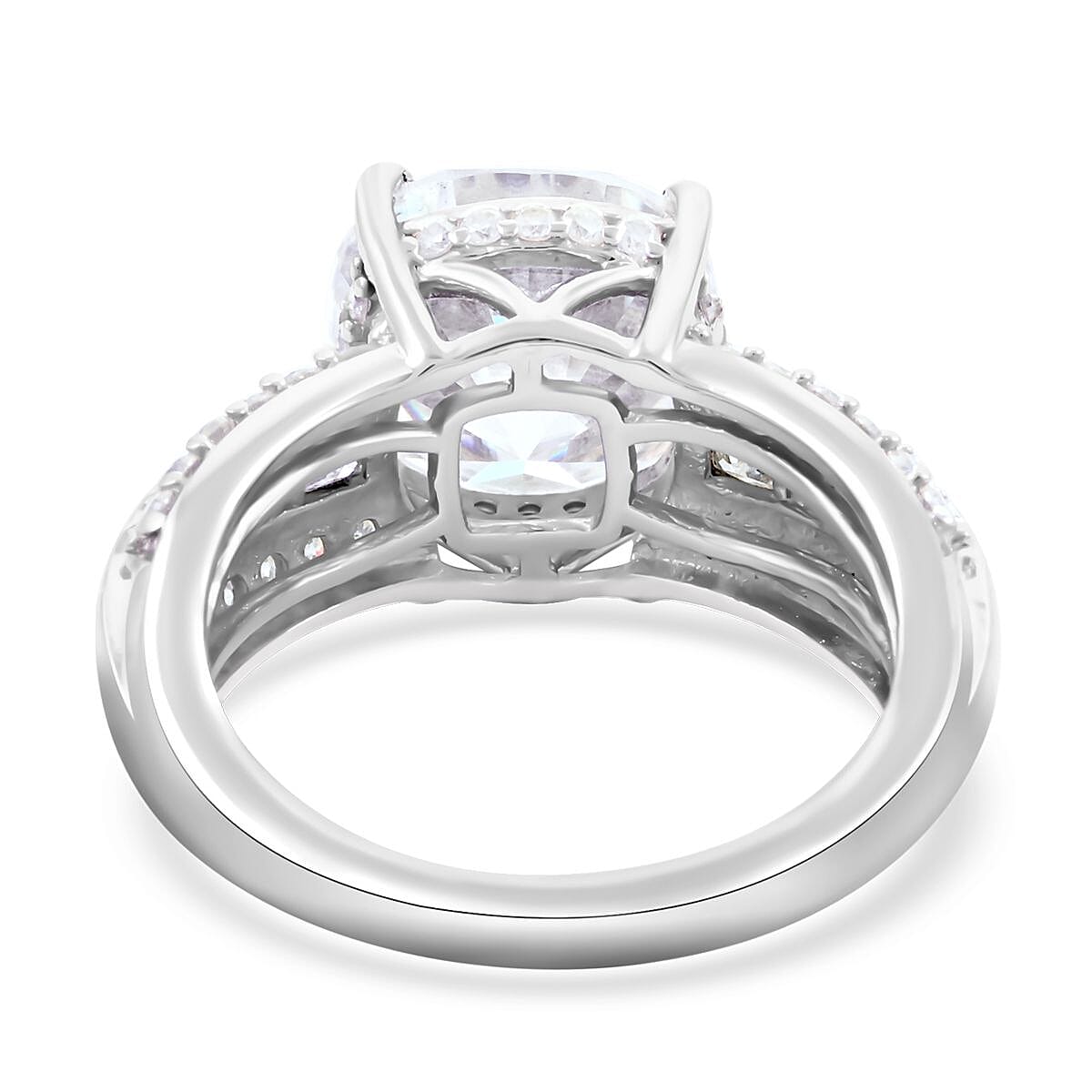 Moissanite Ring in Platinum Over Sterling Silver (Size 6.0) 6.00 ctw image number 4