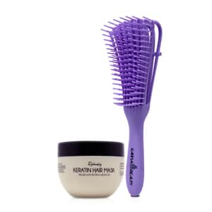 Karma Beauty-Hair Mask and Detangler Pro Brush (Lilac) Bundle