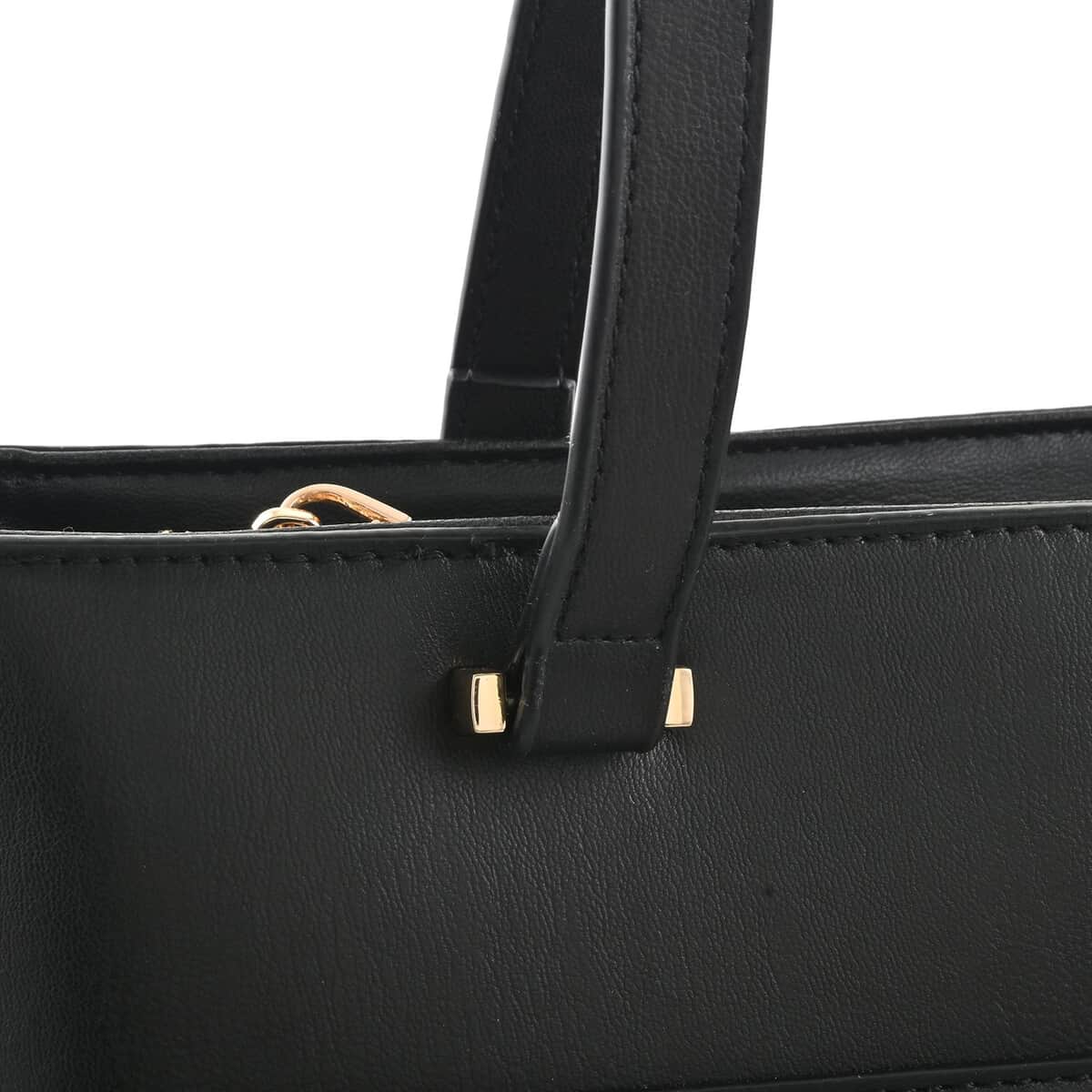 Badgley Mischka Black Vegan Leather Handbag image number 4