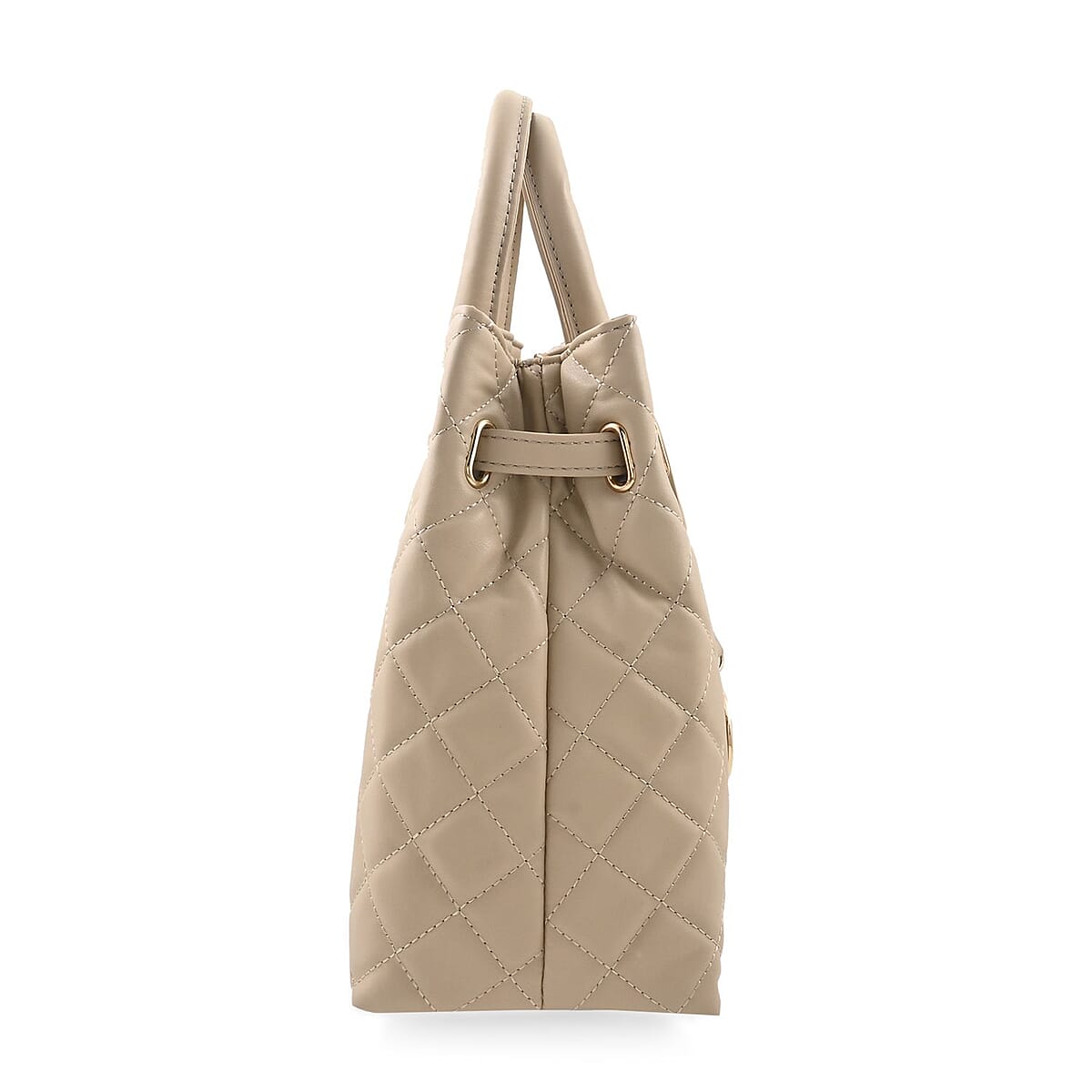 Badgley Mischka Beige Vegan Leather Quilted Shoulder Bag image number 2