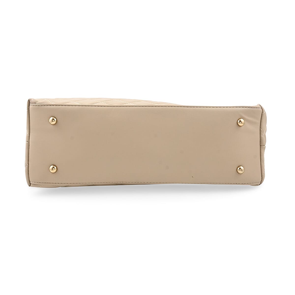 Badgley Mischka Beige Vegan Leather Quilted Shoulder Bag image number 3