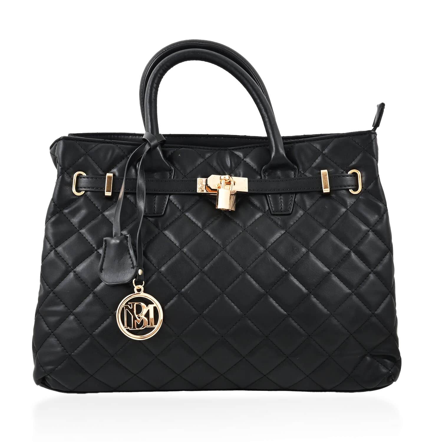 Badgley Mischka Quilted Black popular Vegan Leather Handbag