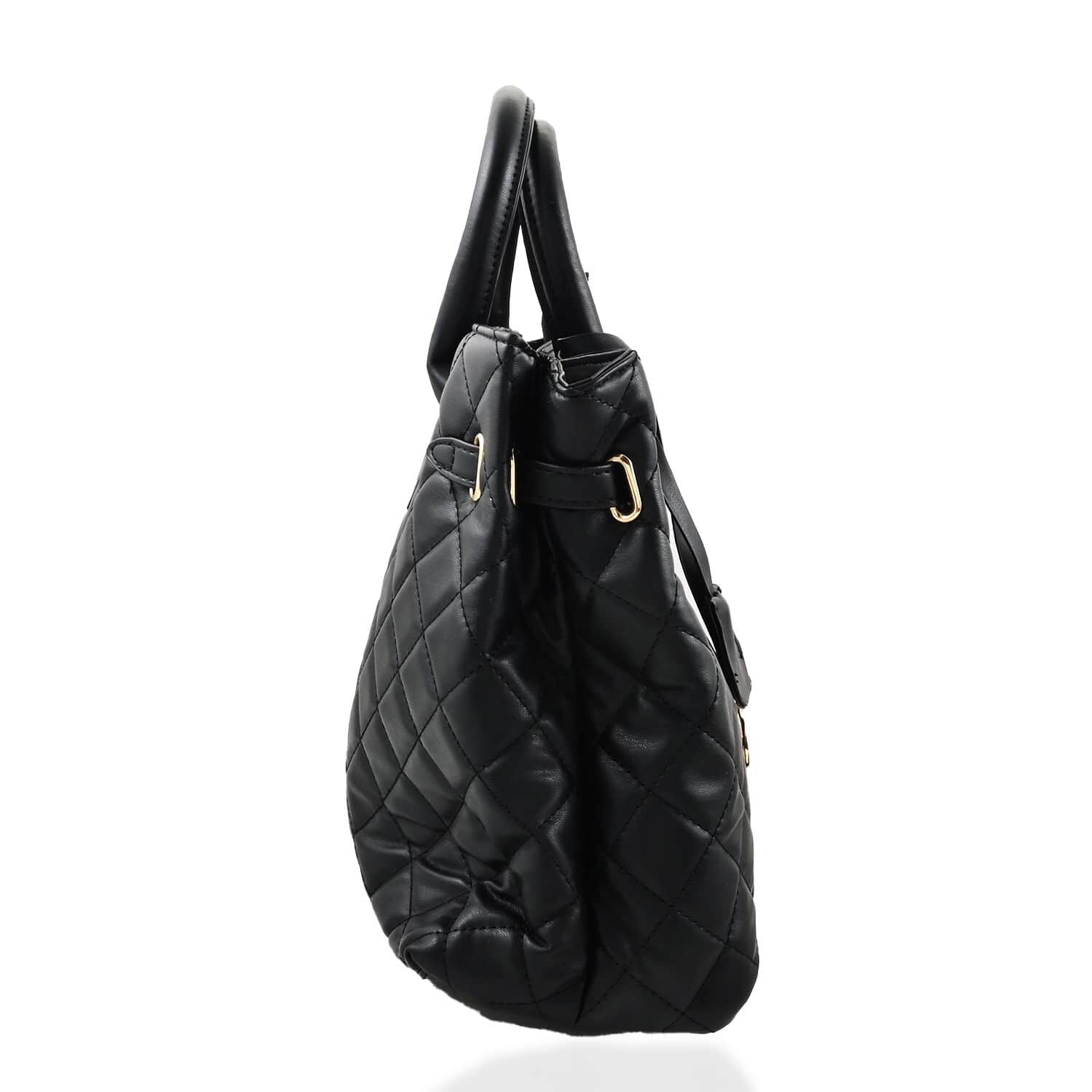 Outlet Badgley Mischka Black Quilted Messenger Shoulder Bag