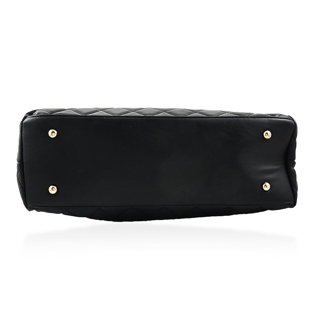 Badgley Mischka Black Vegan Leather Quilted Shoulder Bag image number 3