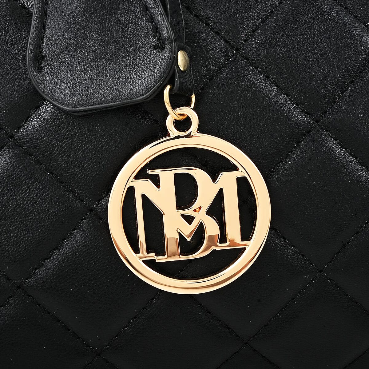 Badgley Mischka Black Vegan Leather Quilted Shoulder Bag image number 4