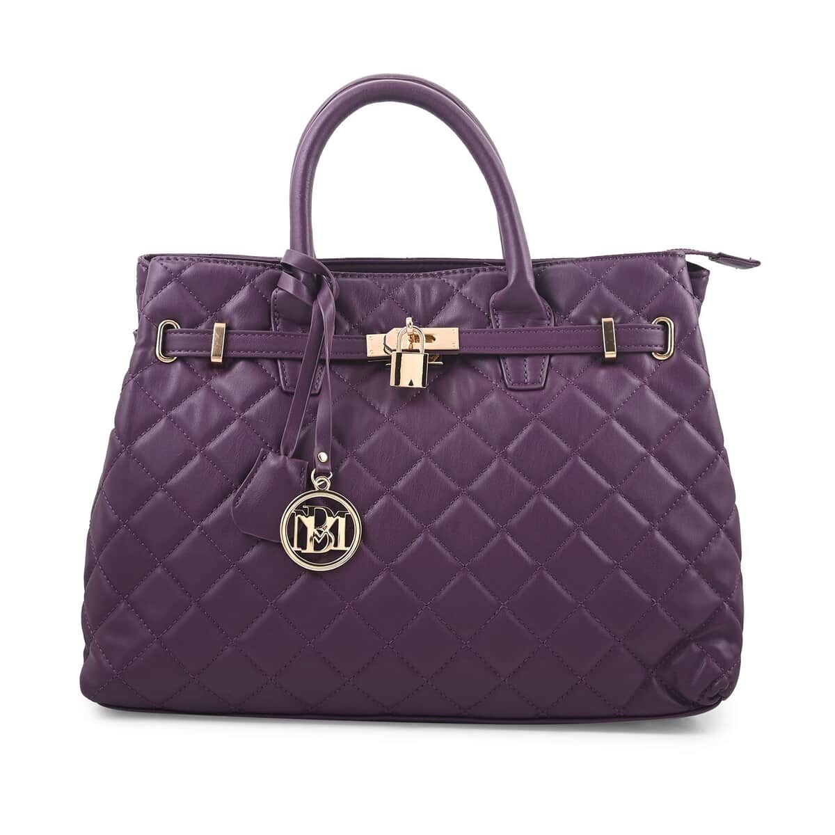 Badgley Mischka Plum Vegan Leather Quilted Shoulder Bag image number 0