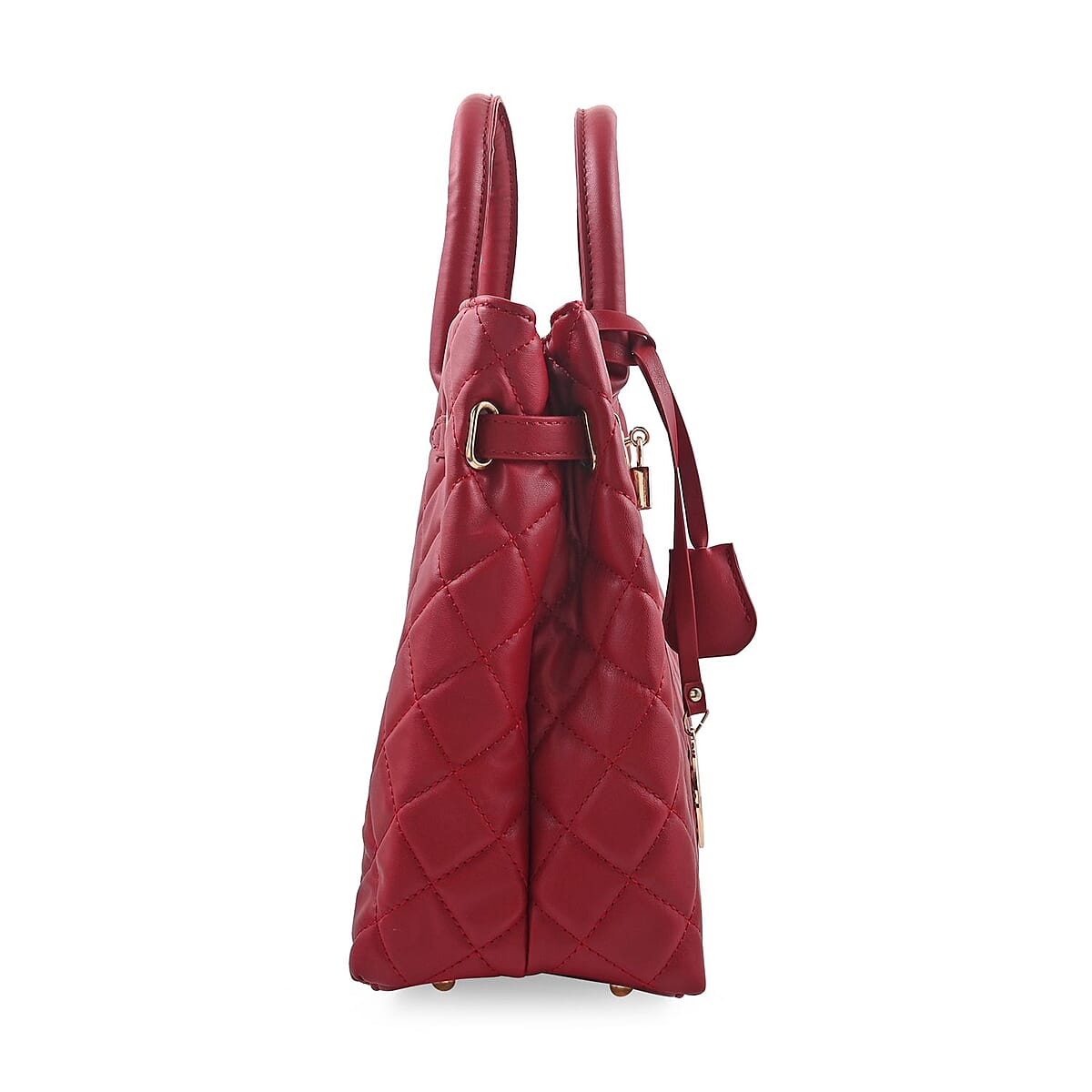 Badgley Mischka Brick Red Vegan Leather Quilted Shoulder Bag image number 2