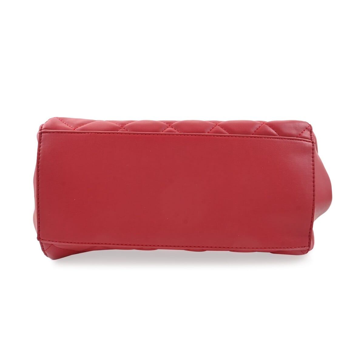 Badgley Mischka Red Vegan Leather Double Compartment Shoulder Bag with Turn Lock and Detachable Strap image number 3