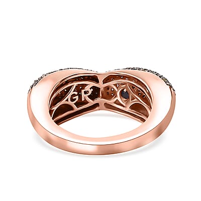 GP Amore Collection Multi Diamond Ring in Vermeil Rose Gold Over Sterling Silver (Size 10.0) 1.00 ctw
