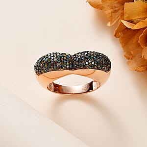 GP Amore Collection Multi Diamond Ring in Vermeil Rose Gold Over Sterling Silver (Size 7.0) 1.00 ctw