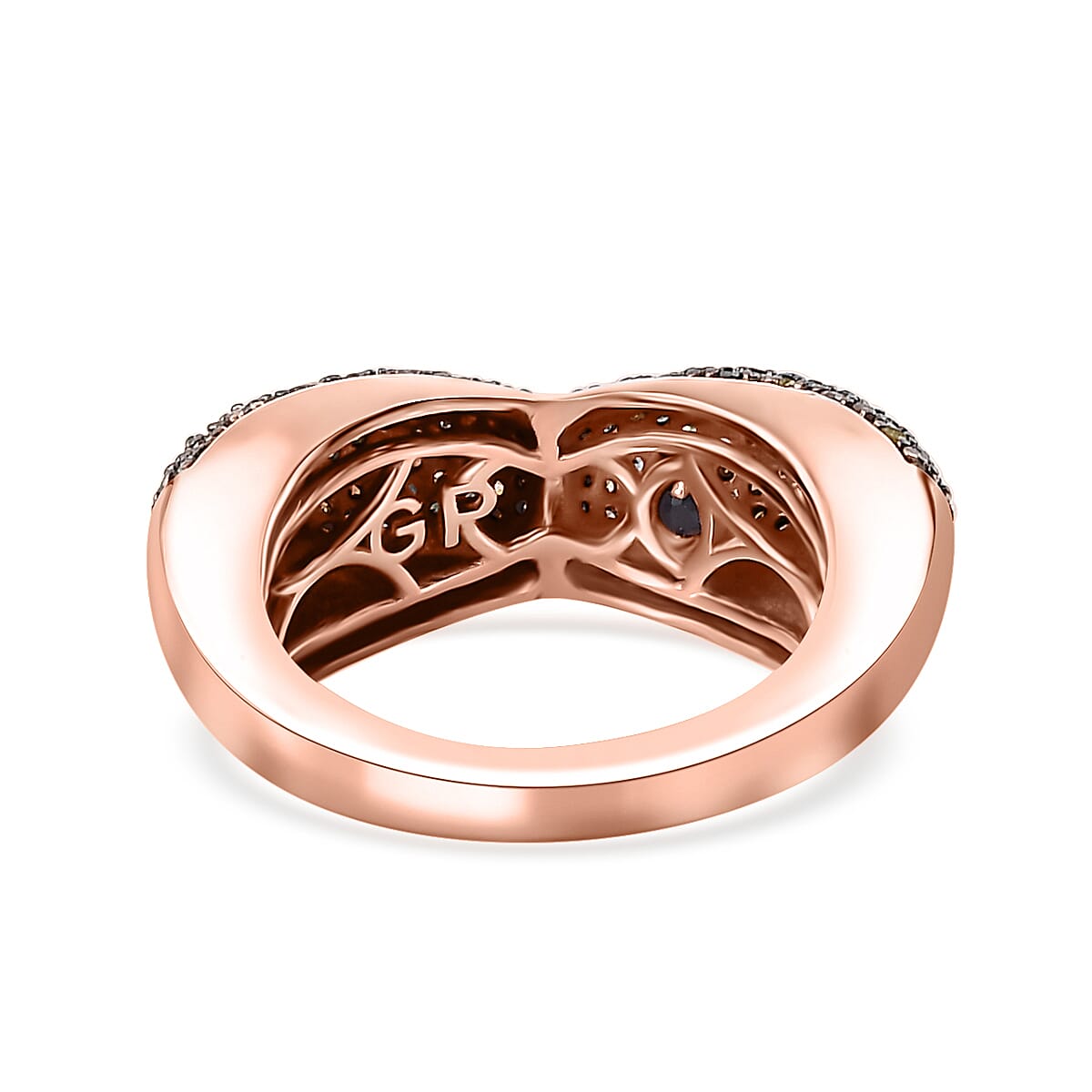 GP Amore Collection Multi Diamond Ring in Vermeil Rose Gold Over Sterling Silver (Size 8.0) 1.00 ctw image number 4