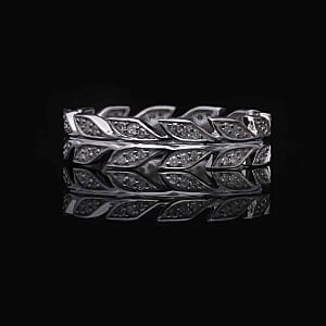 White Diamond 0.33 ctw Ring in Platinum Over Sterling Silver (Size 8.0)