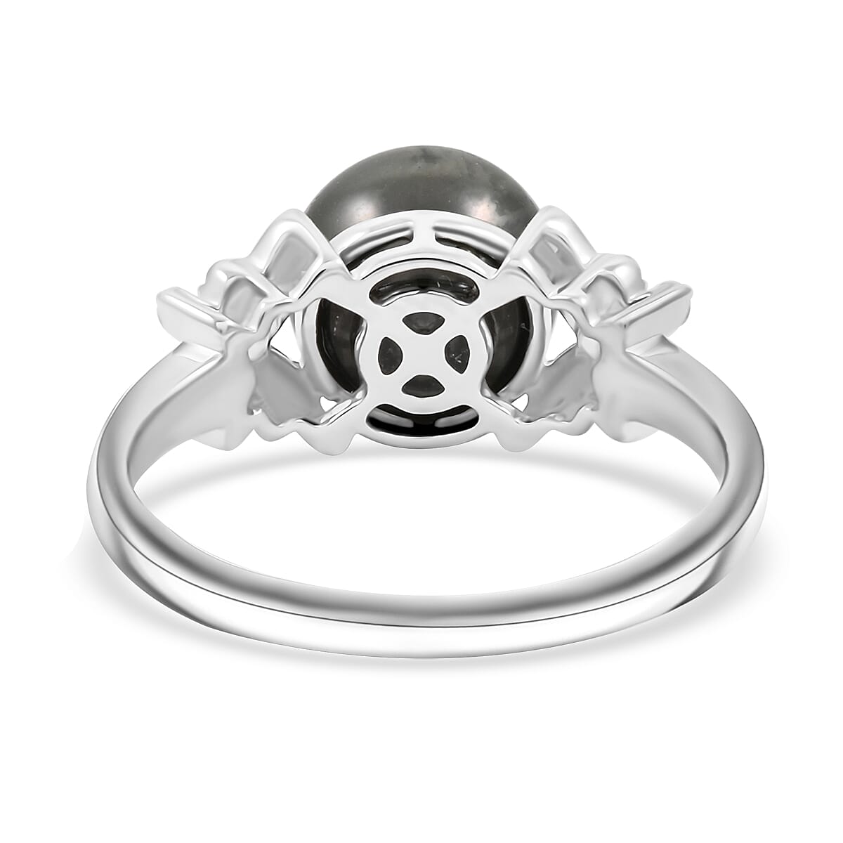 Certified Iliana AAA Tahitian Pearl, Diamond Ring in 18K White Gold 0.26 ctw (Size 5.5) image number 4