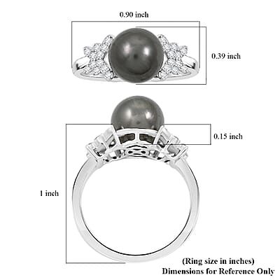 Certified Iliana AAA Tahitian Pearl, Diamond Ring in 18K White Gold 0.26 ctw (Size 6.0)