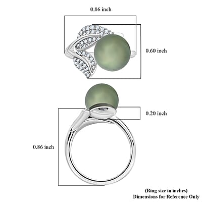 Certified & Appraised Iliana AAA Tahitian Pearl 11mm and SI Diamond 0.27 ctw Ring in 18K White Gold (Size 7.0) 4.13 Grams