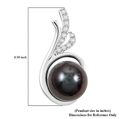 Certified & Appraised Iliana AAA Tahitian Pearl and SI Diamond 0.08 ctw Pendant without Chain in 18K White Gold
