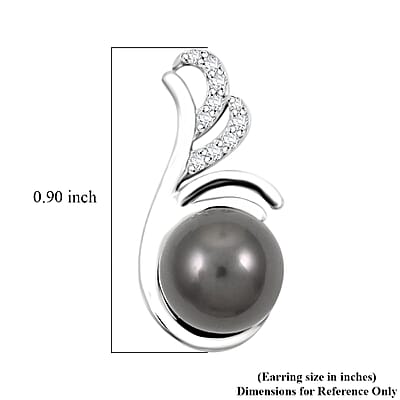 Certified & Appraised Iliana AAA Tahitian Pearl and SI Diamond 0.15 ctw Earrings in 18K White Gold