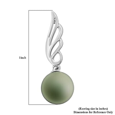 Certified & Appraised Iliana 18K White Gold AAA Tahitian Pearl 8.5-9mm Earrings