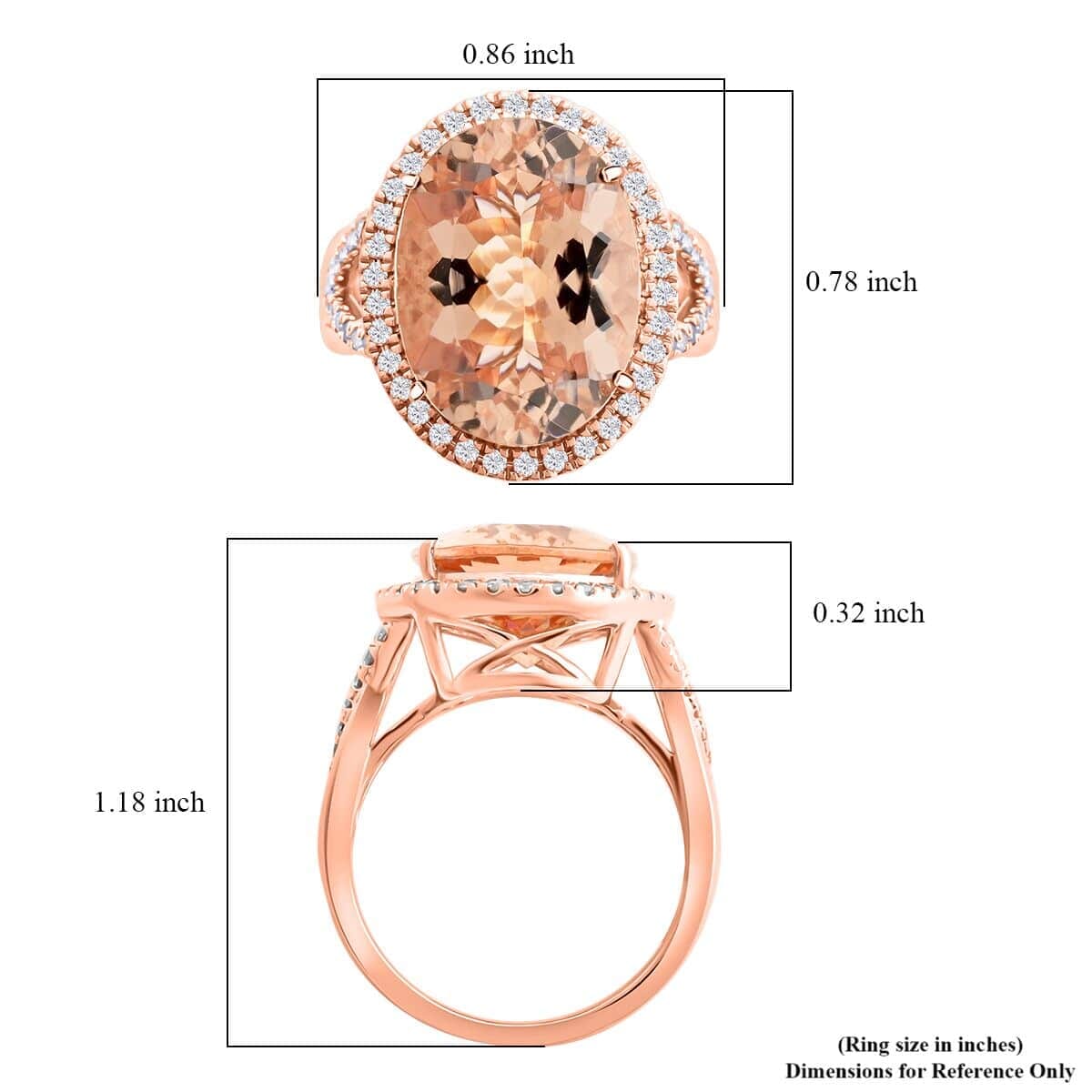 Certified & Appraised Luxoro AAA Marropino Morganite and G-H I2 Diamond 8.50 ctw Ring in 14K Rose Gold (Size 8.5) 6.50 Grams image number 5