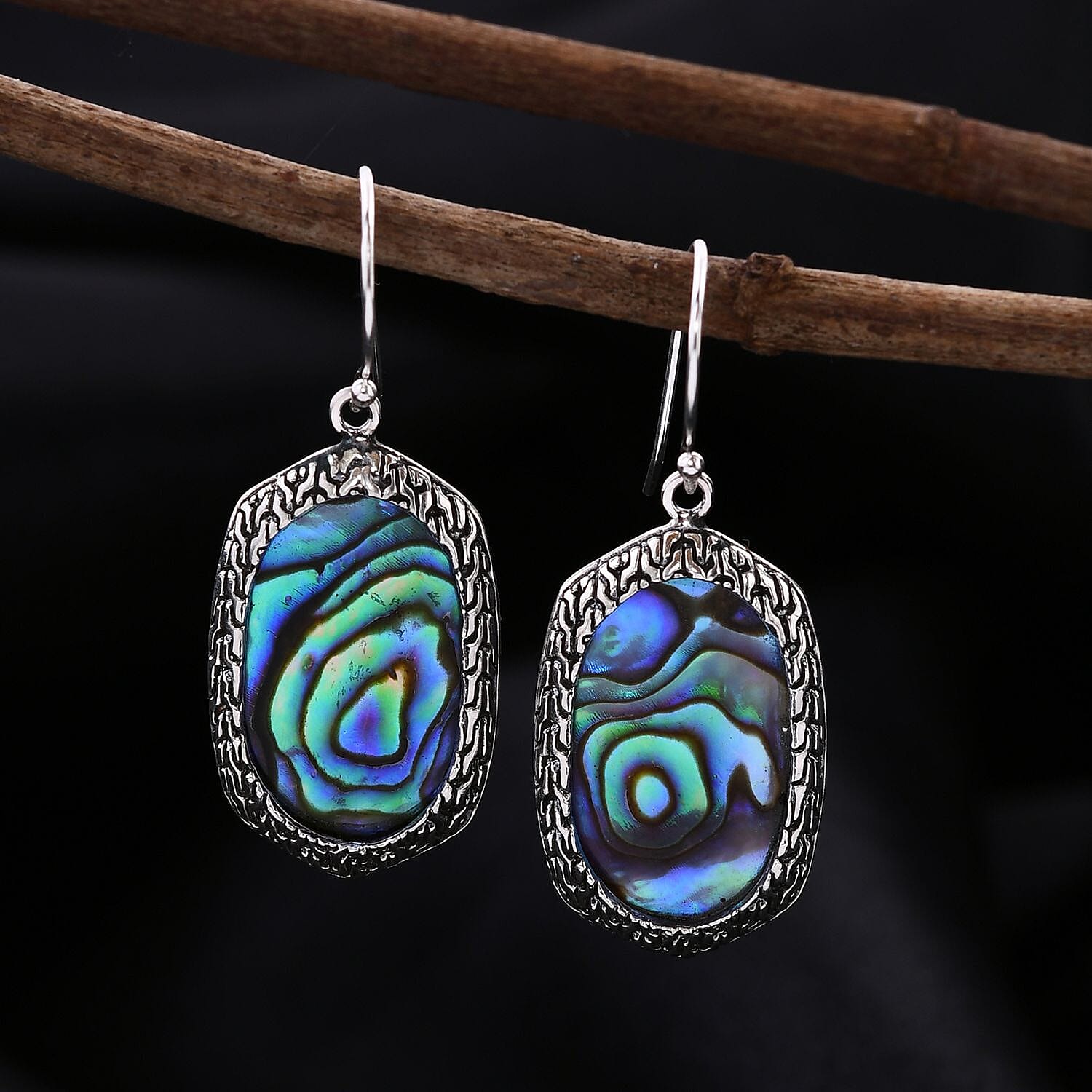 Abalone Shell Earrings in Sterling Silver