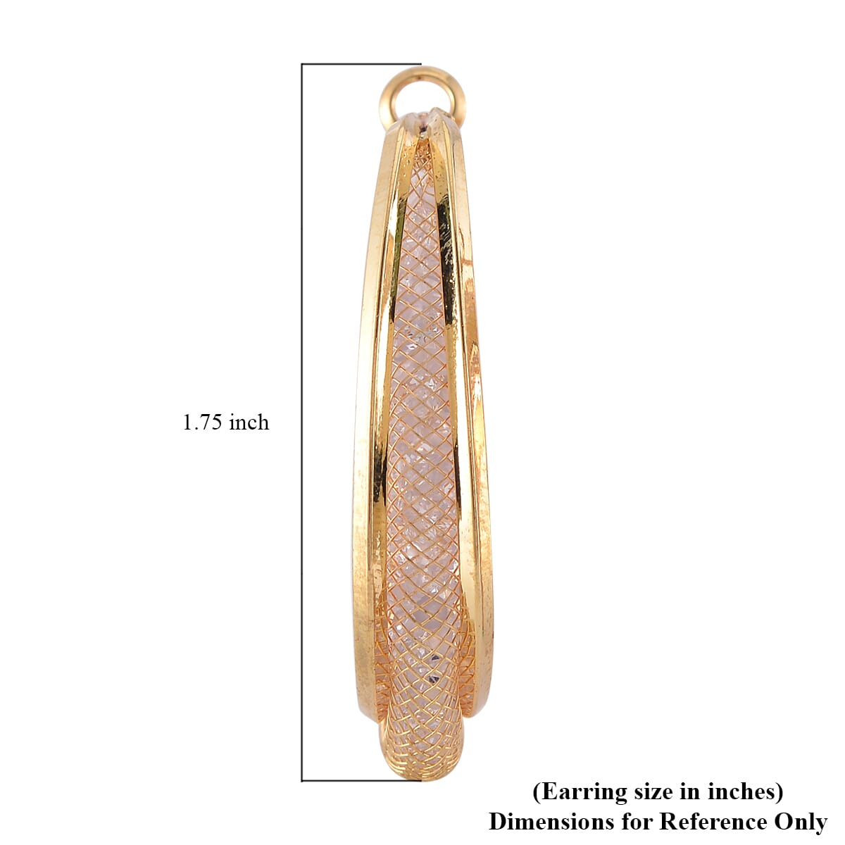 Sparkly White Austrian Crystal Infinity Inside Out Hoop Earrings in Goldtone image number 4