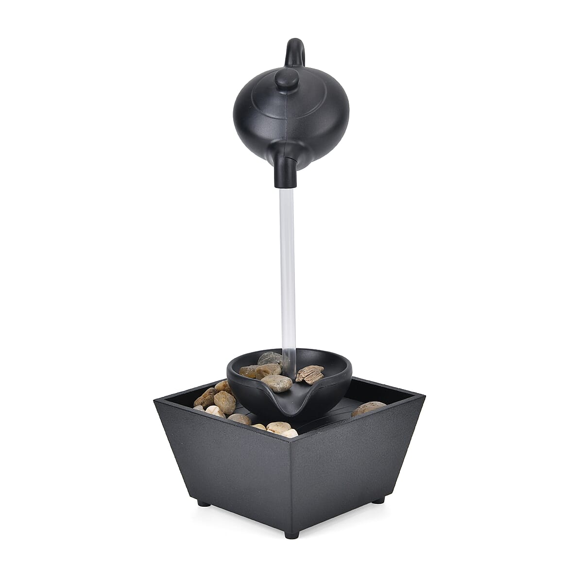 Symphony Home Black Hanging Teapot Mini Water Fountain with LED Light image number 2