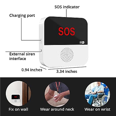 Wifi  Multifunctional Pager Receiver Supported by Smartphone APP, Call Button, Emergency Alert Button