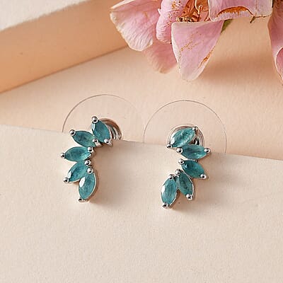 Premium Grandidierite Earrings in Platinum Over Sterling Silver 0.90 ctw
